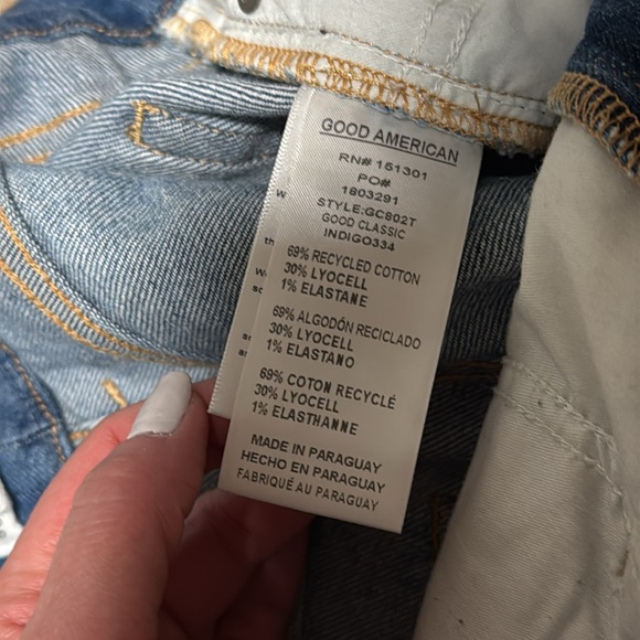 Good American good classic high rise ankle slim straight jeans indigo 4 27 - Picture 10 of 11